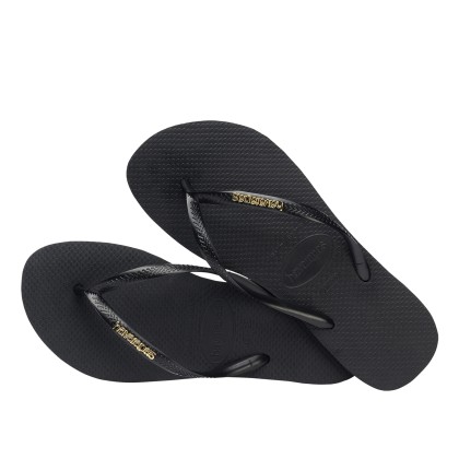 Havaianas Slim Logo Metallic Black/golden
