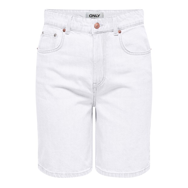 Only Onlrobyn Hw Long Shorts Dnm Pim Oy White Denim