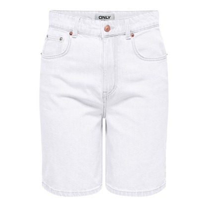Only Onlrobyn Hw Long Shorts Dnm Pim Oy White Denim
