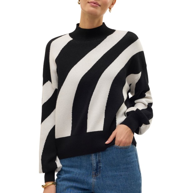 Vero Moda Vmnewlabi Stripe Highneck Pullover Ga