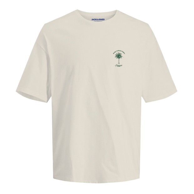 Jack & Jones Jorvalley Tee Ss Crew Neck Tg Ln Antique White