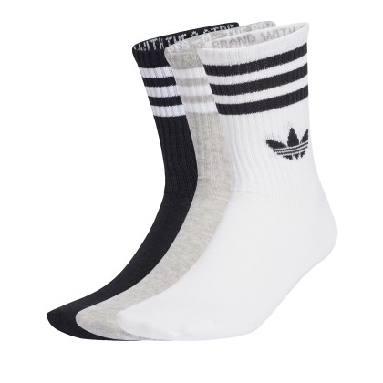 adidas Originals Meias 3s Crew S 3p White/mgreyh/black