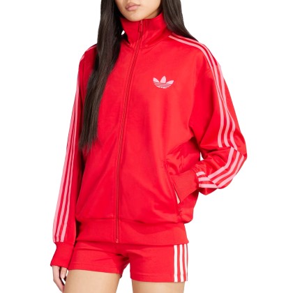 adidas Originals Casaco Firebird Adicolor Better Scarlet / Lucid Pink