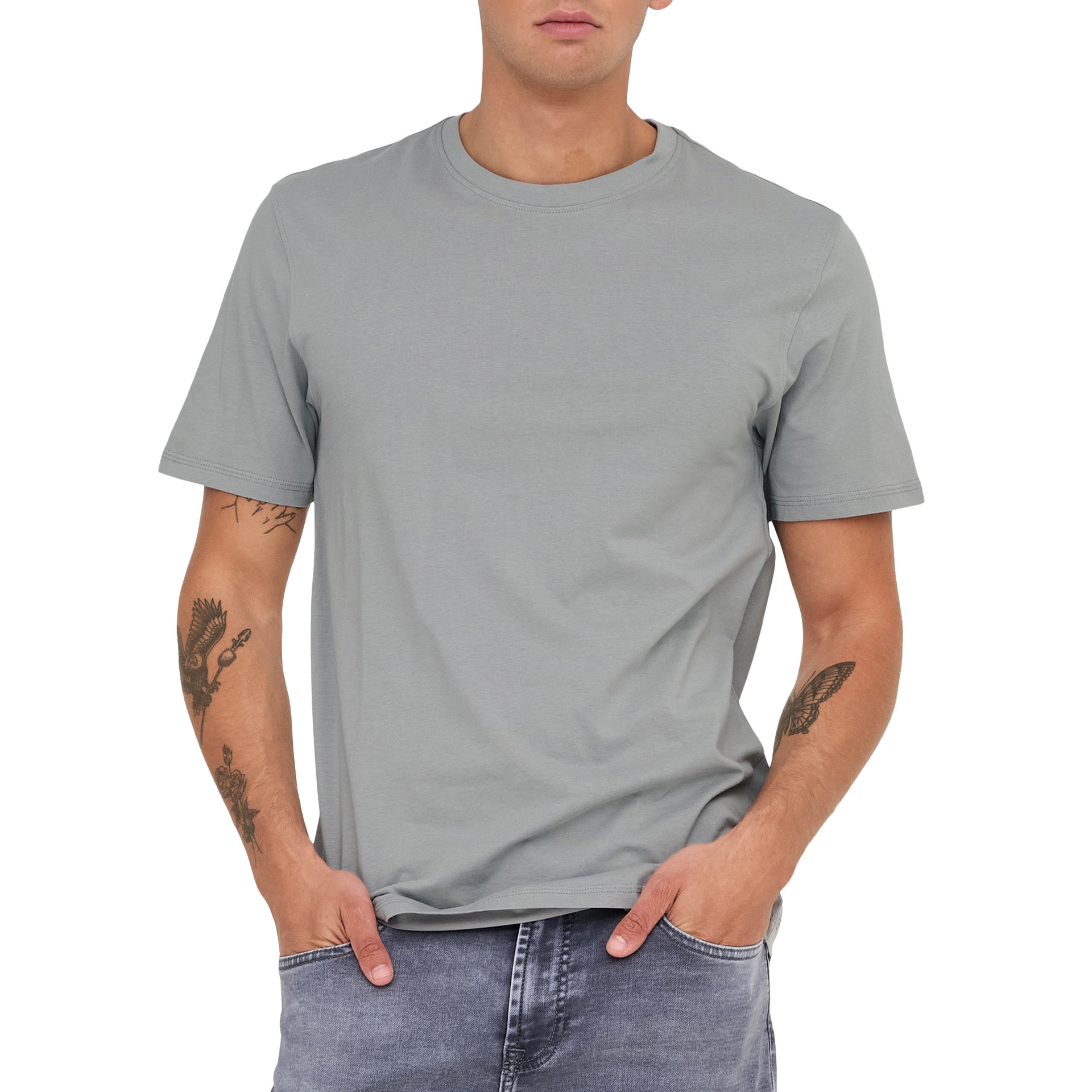 Only&Sons T- Shirt Max Life Stitch Ultimate Grey