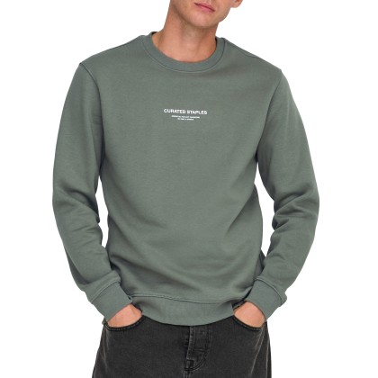 Only&Sons  Sweat Curated Reg  Castor Gray