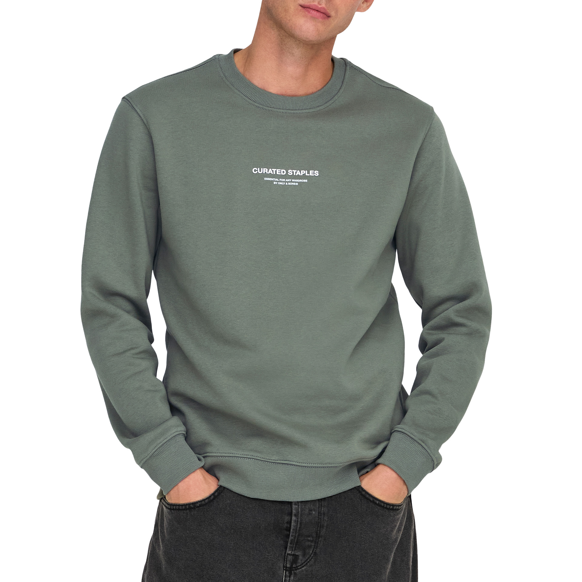 Only&Sons Sweat Curated Reg Castor Gray