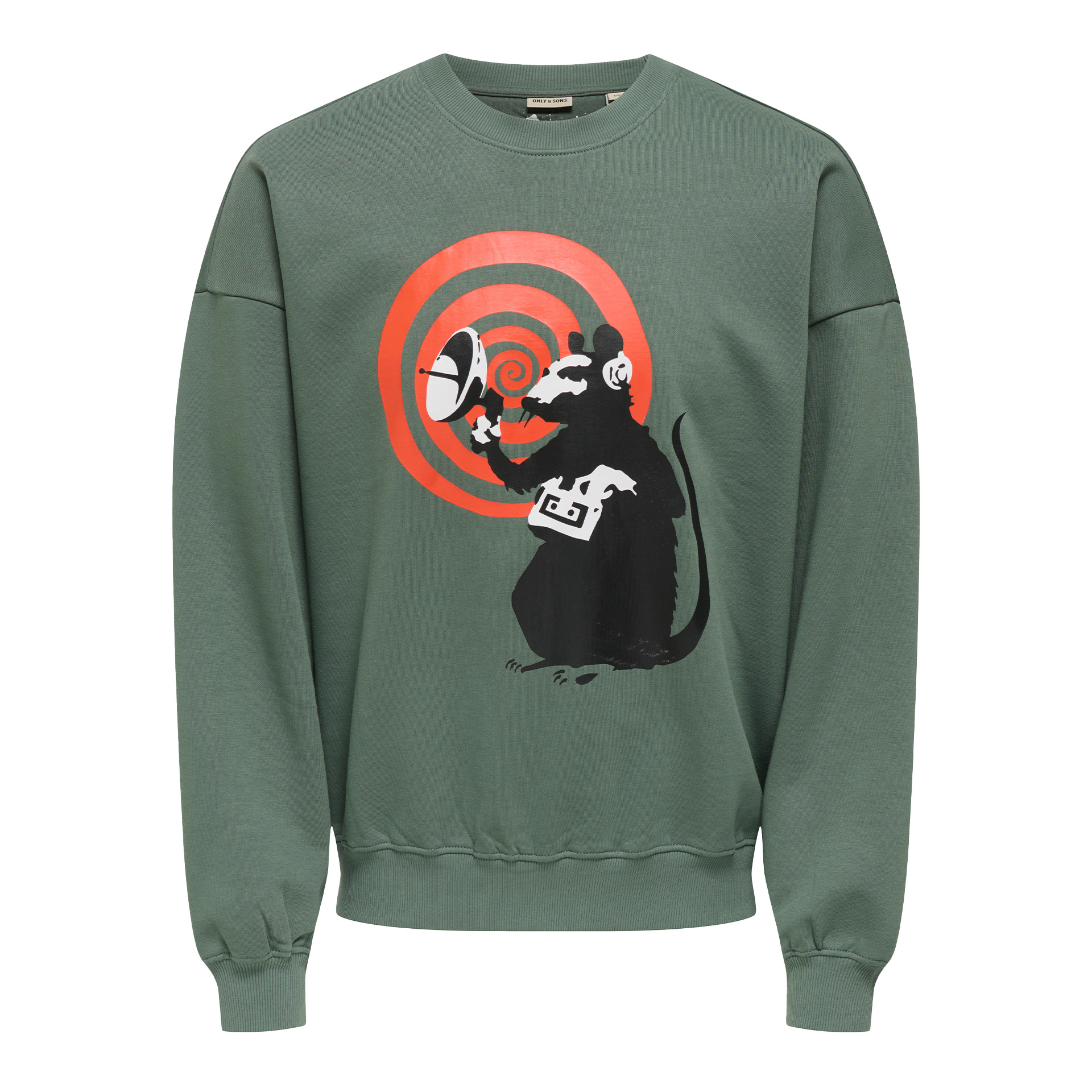 Only&Sons Sweat Banksy Vtg Crew Neck Vd Baam Green