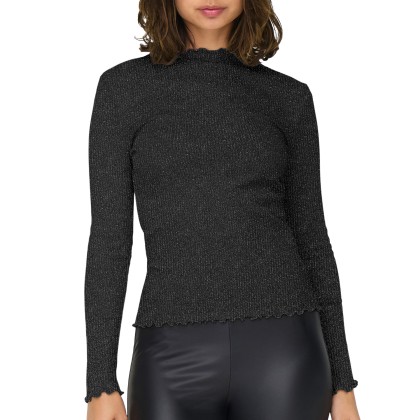 Only  Camisola Emma Life  Glitter Top Jrs  Black Bl