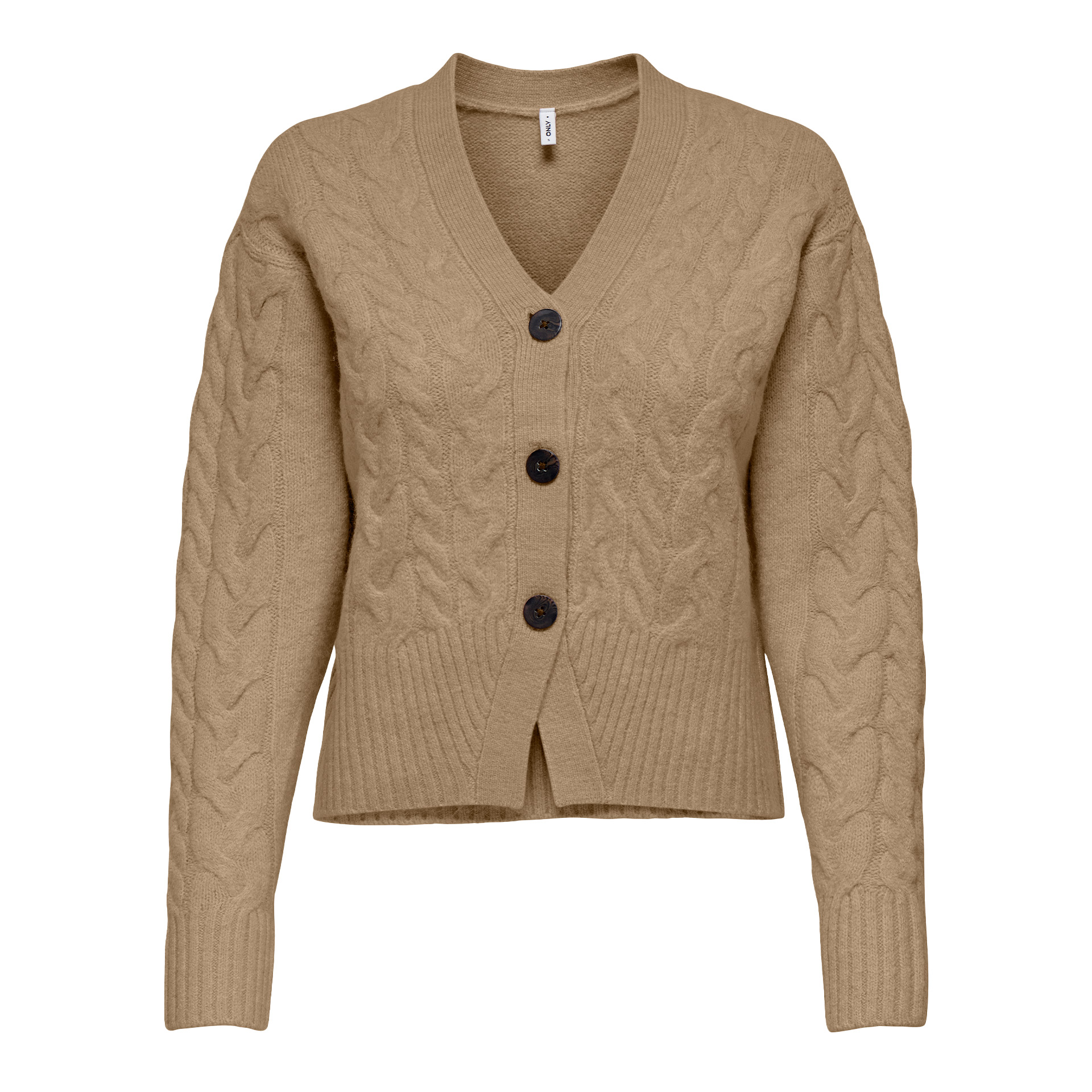 Only Casaco Rio Life Cable Cardigan Knt Tannin Melang