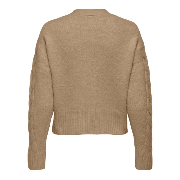 Only  Casaco Rio Life  Cable Cardigan Knt Tannin Melang