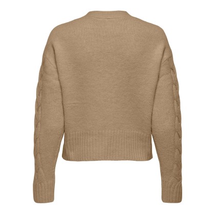 Only  Casaco Rio Life  Cable Cardigan Knt Tannin Melang Only  Casaco Rio Life  Cable Cardigan Knt Tannin Melang