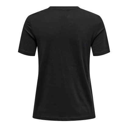 Only  T-Shirt Tanya Life Reg  Leo Print Top Jrs Black