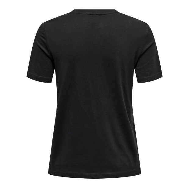 Only  T-Shirt Tanya Life Reg  Leo Print Top Jrs Black