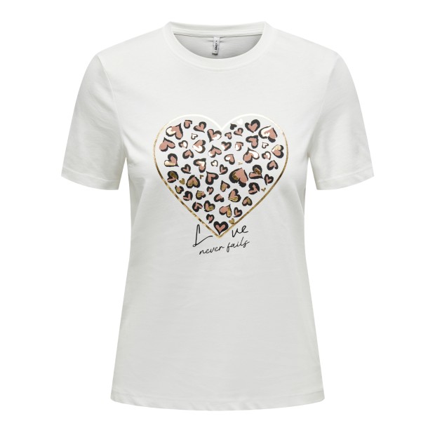 Only  T-Shirt Tanya Life Reg  Leo Print Jrs Hear