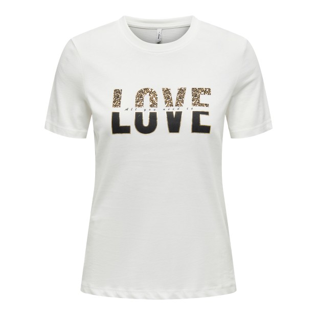 Only  T-Shirt Tanya Life Reg  Leo Print Top Jrs Cloud