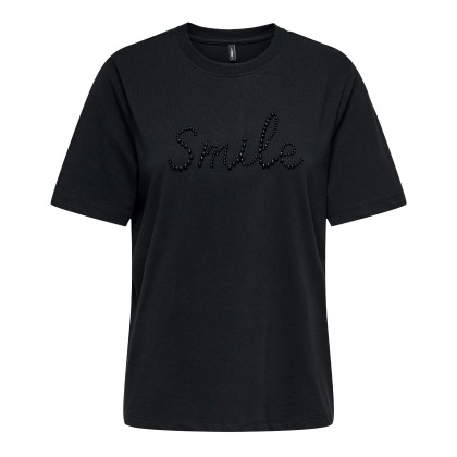Only T-shirt Onljolly Life  Boxy Print Jrs Smile Black