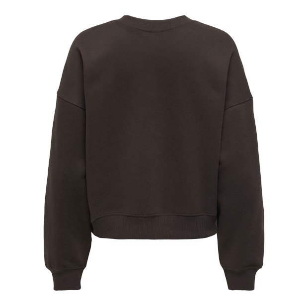 Only  Camisola Best  Print Crew Neck Swt Choc