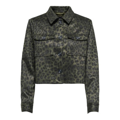 Only  Casaco Moon Aop Fauxsuede Cs Otw Kalamata Leo