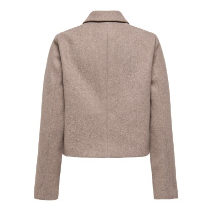 Only  Casaco Vela Zip Short Otw Taupe Gray Melange Only  Casaco Vela Zip Short Otw Taupe Gray Melange