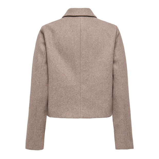 Only Casaco Vela Zip Short Otw Taupe Gray Melange