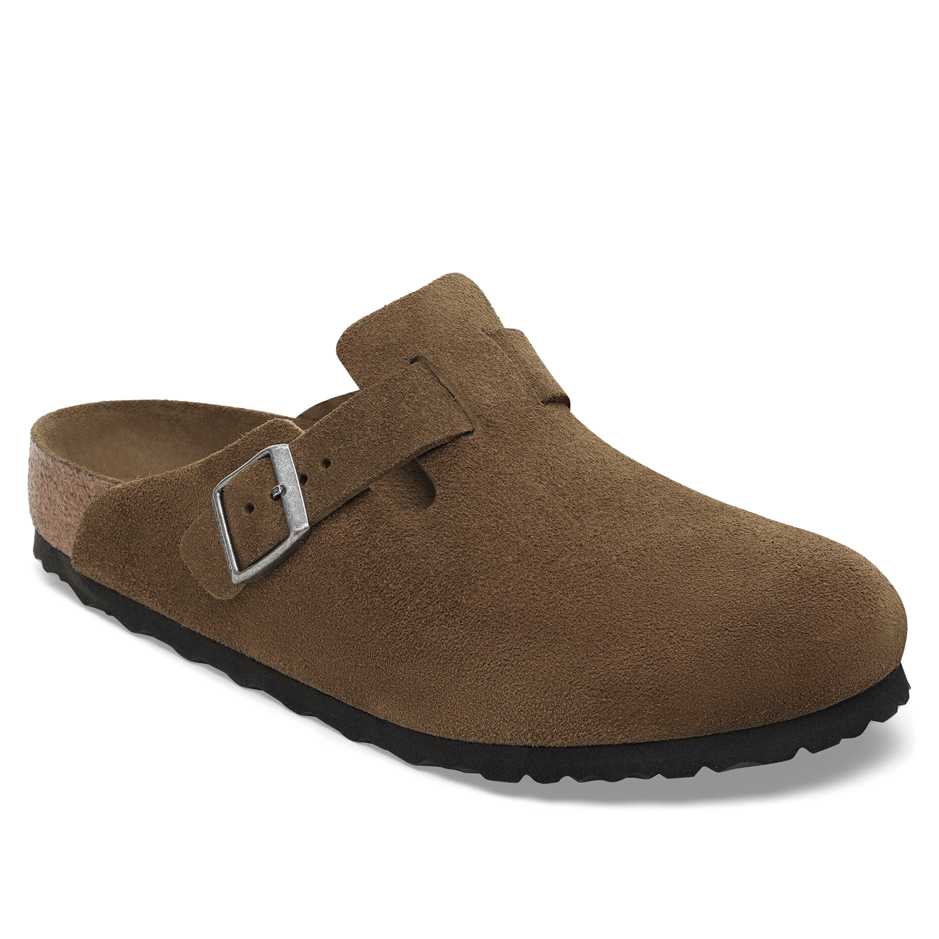 Birkenstock Boston Soft Footbed Suede Leather Dark Tea Tonal Fb