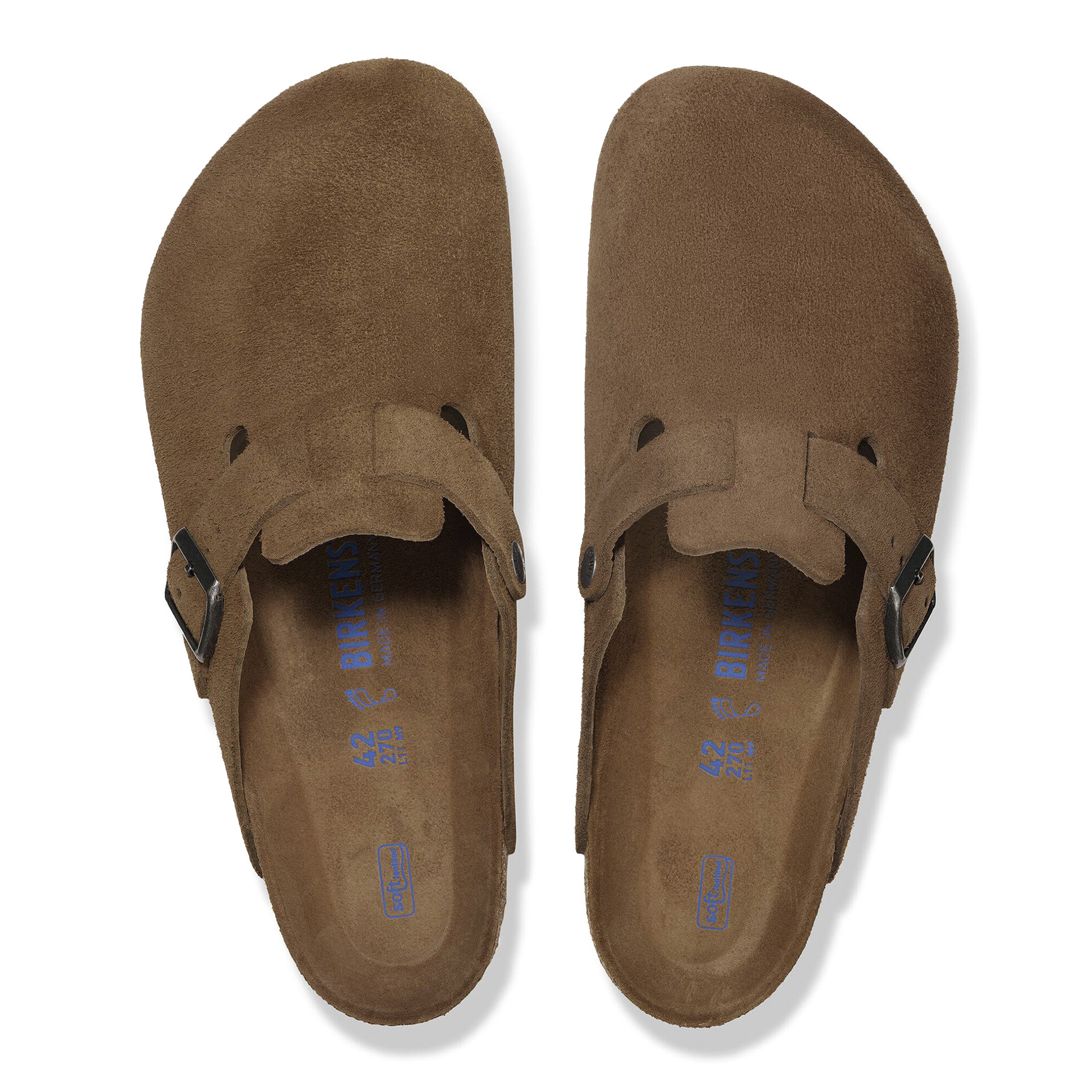 Birkenstock Boston Soft Footbed Suede Leather Dark Tea Tonal Fb