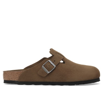 Birkenstock Boston Soft Footbed Suede Leather Dark Tea Tonal Fb