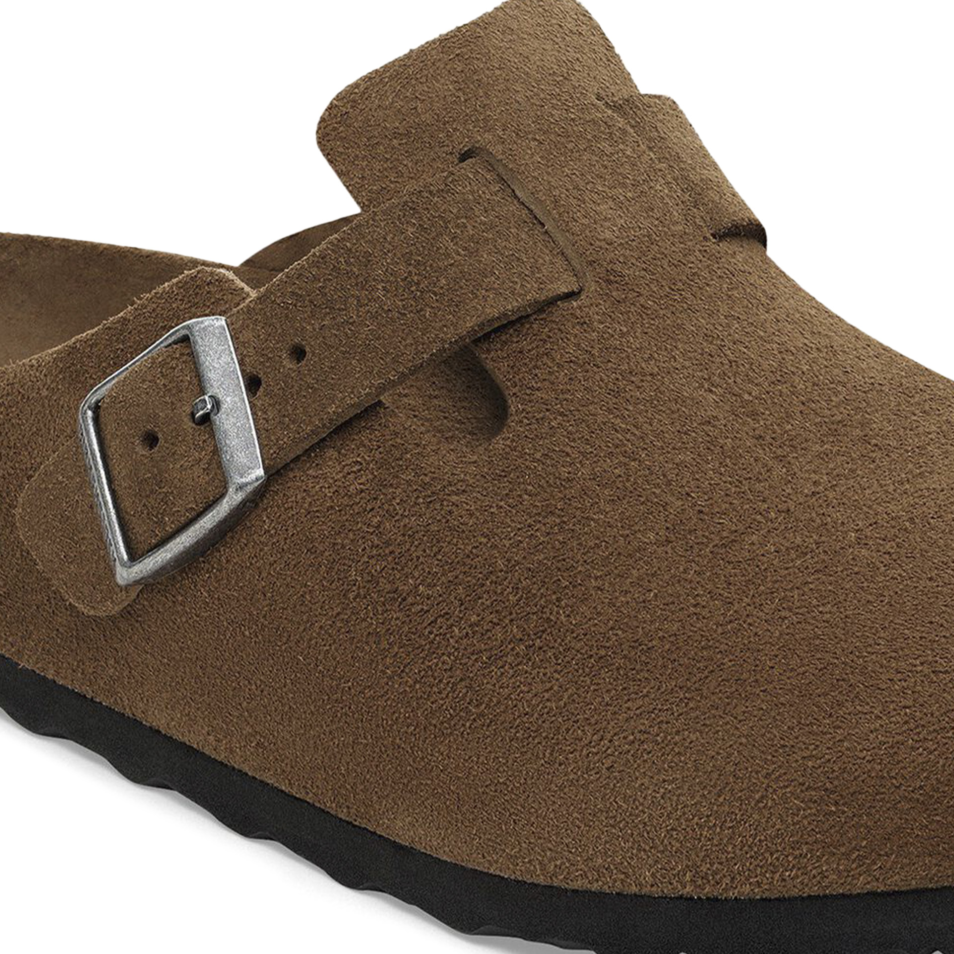Birkenstock Boston Soft Footbed Suede Narrow Fit Leather Dark Tea Tonal Fb