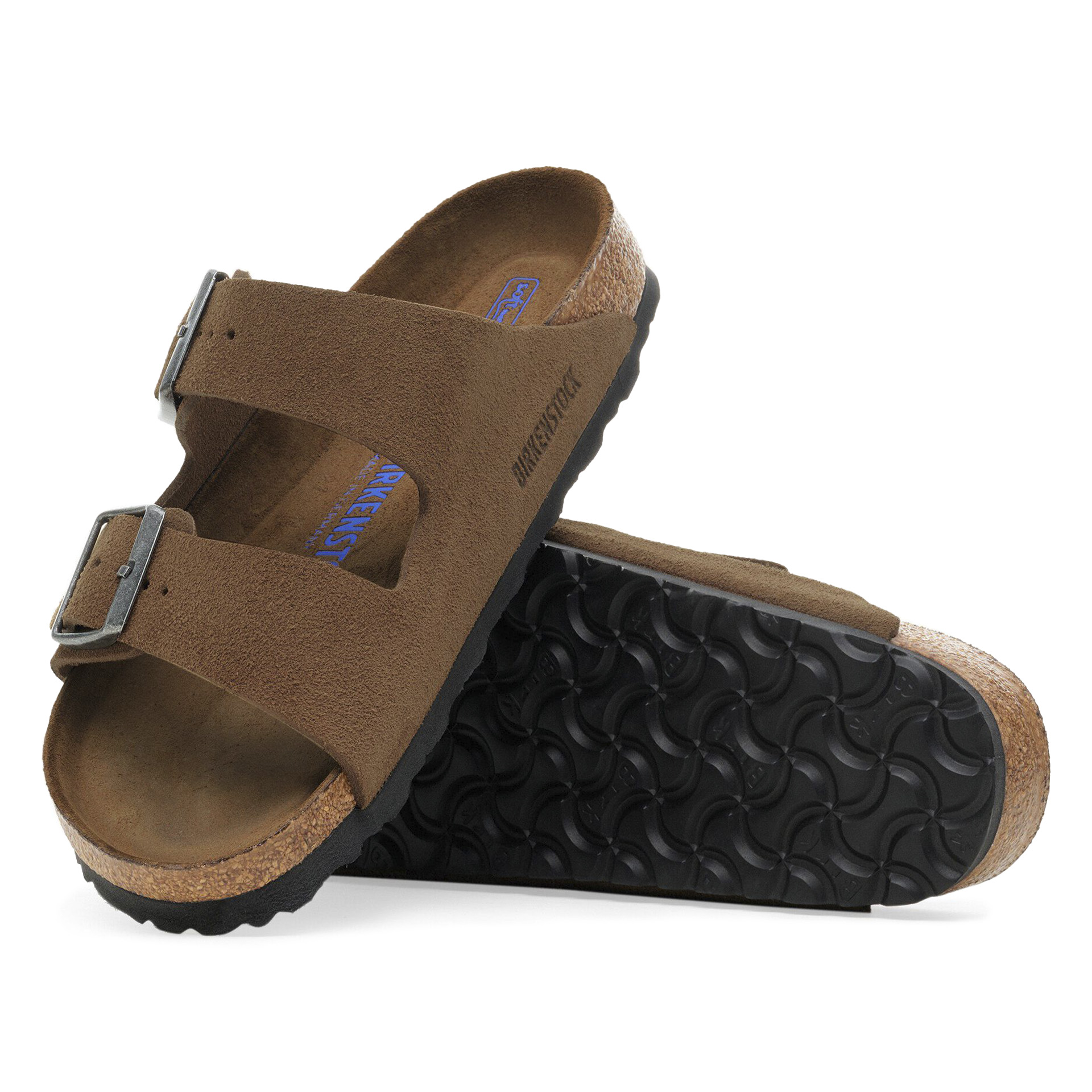 Birkenstock Arizona Soft Footbed Suede Leather Dark Tea Tonal Fb