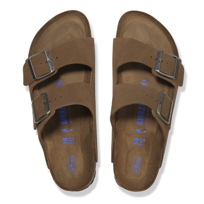 Birkenstock Arizona Soft Footbed Suede Leather Dark Tea Tonal Fb Birkenstock Arizona Soft Footbed Suede Leather Dark Tea Tonal Fb