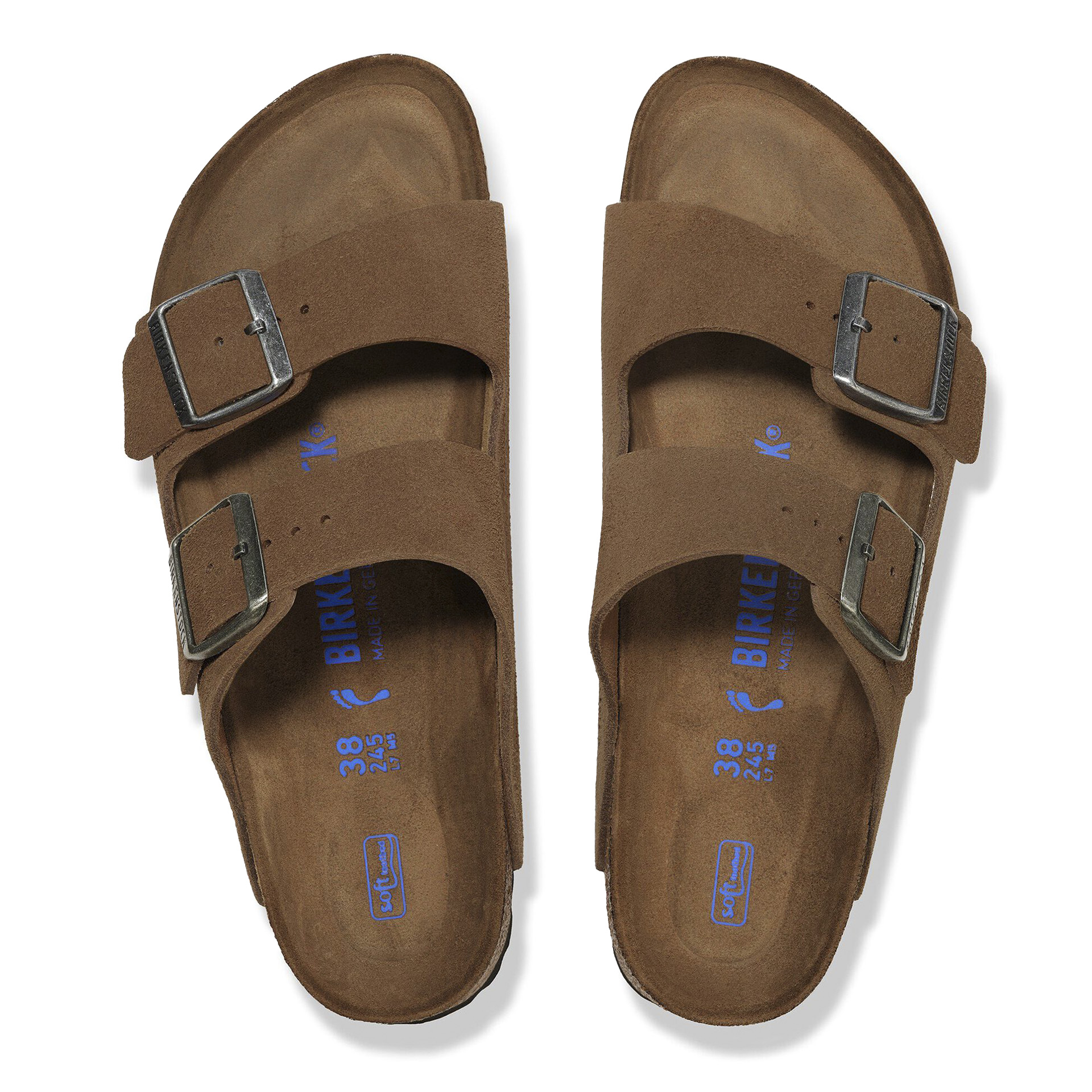 Birkenstock Arizona Soft Footbed Suede Leather Dark Tea Tonal Fb