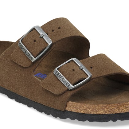 Birkenstock Arizona Soft Footbed Suede Leather Dark Tea Tonal Fb Birkenstock Arizona Soft Footbed Suede Leather Dark Tea Tonal Fb
