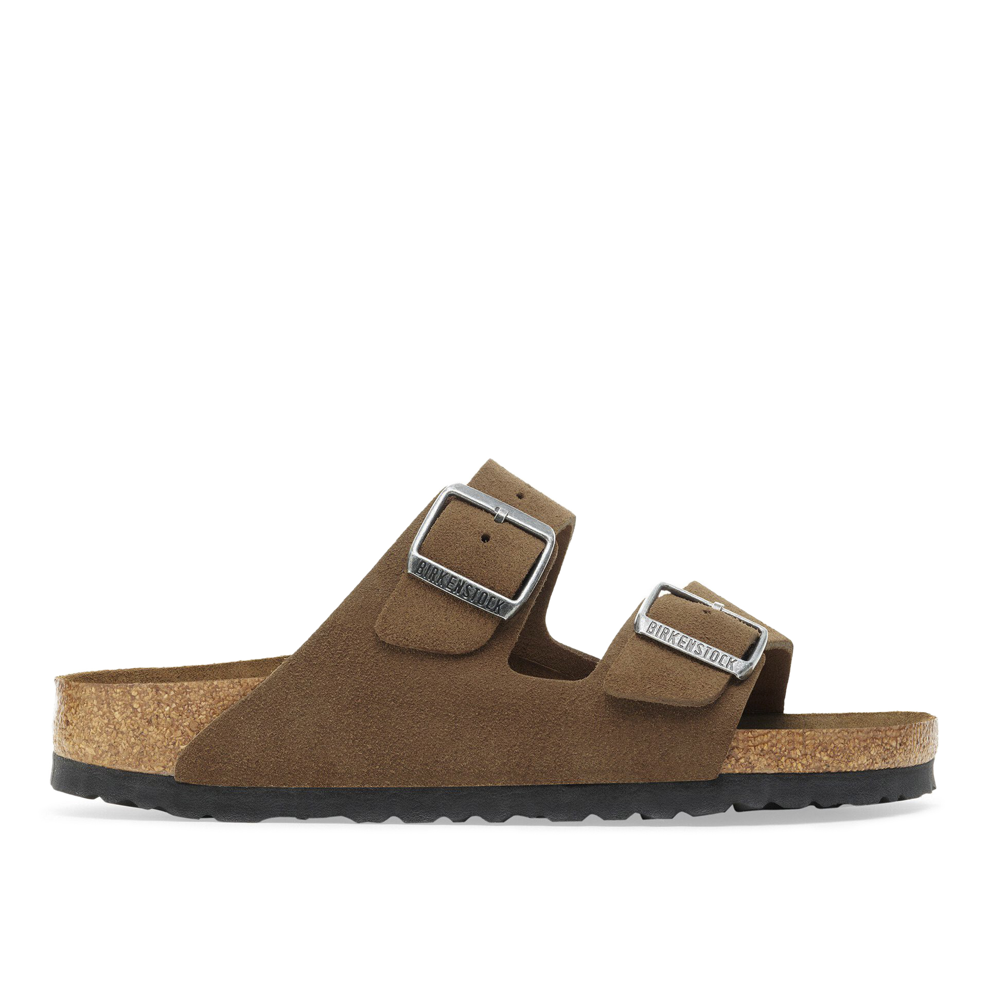 Birkenstock Arizona Soft Footbed Suede Narrow Fit Leather Dark Tea Tonal Fb