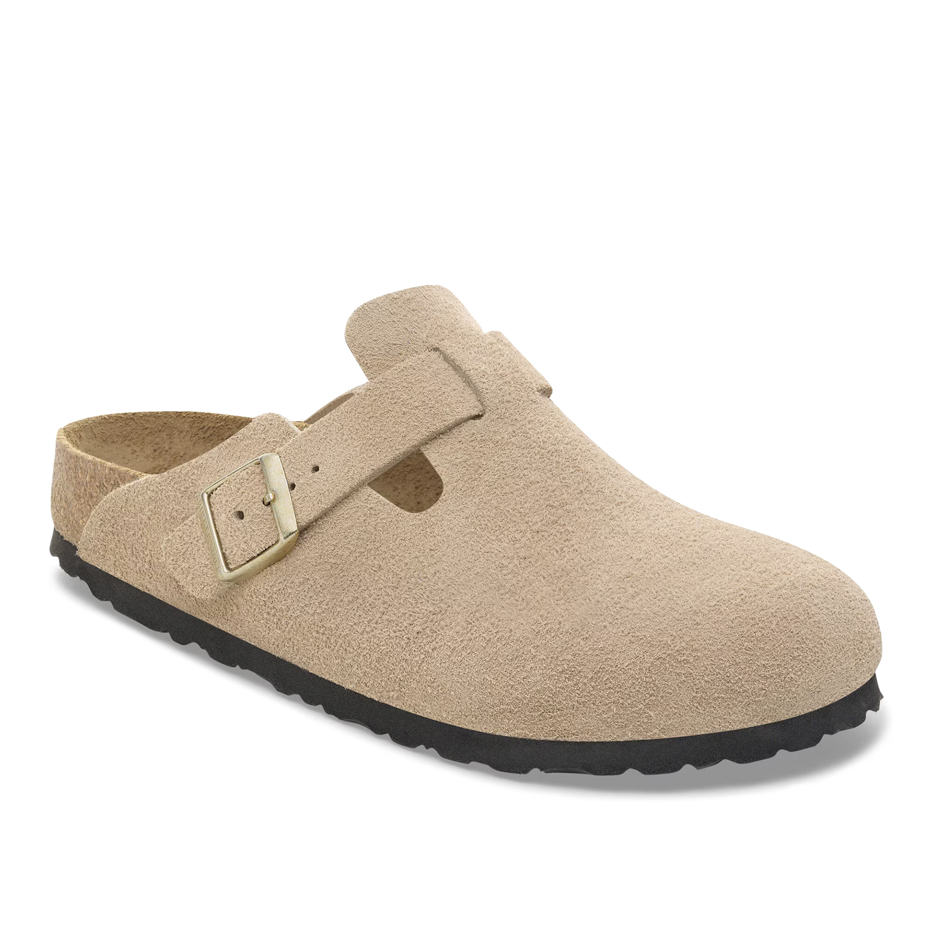 Birkenstock Boston Bs Suede Narrow Fit Leather Sandcastle