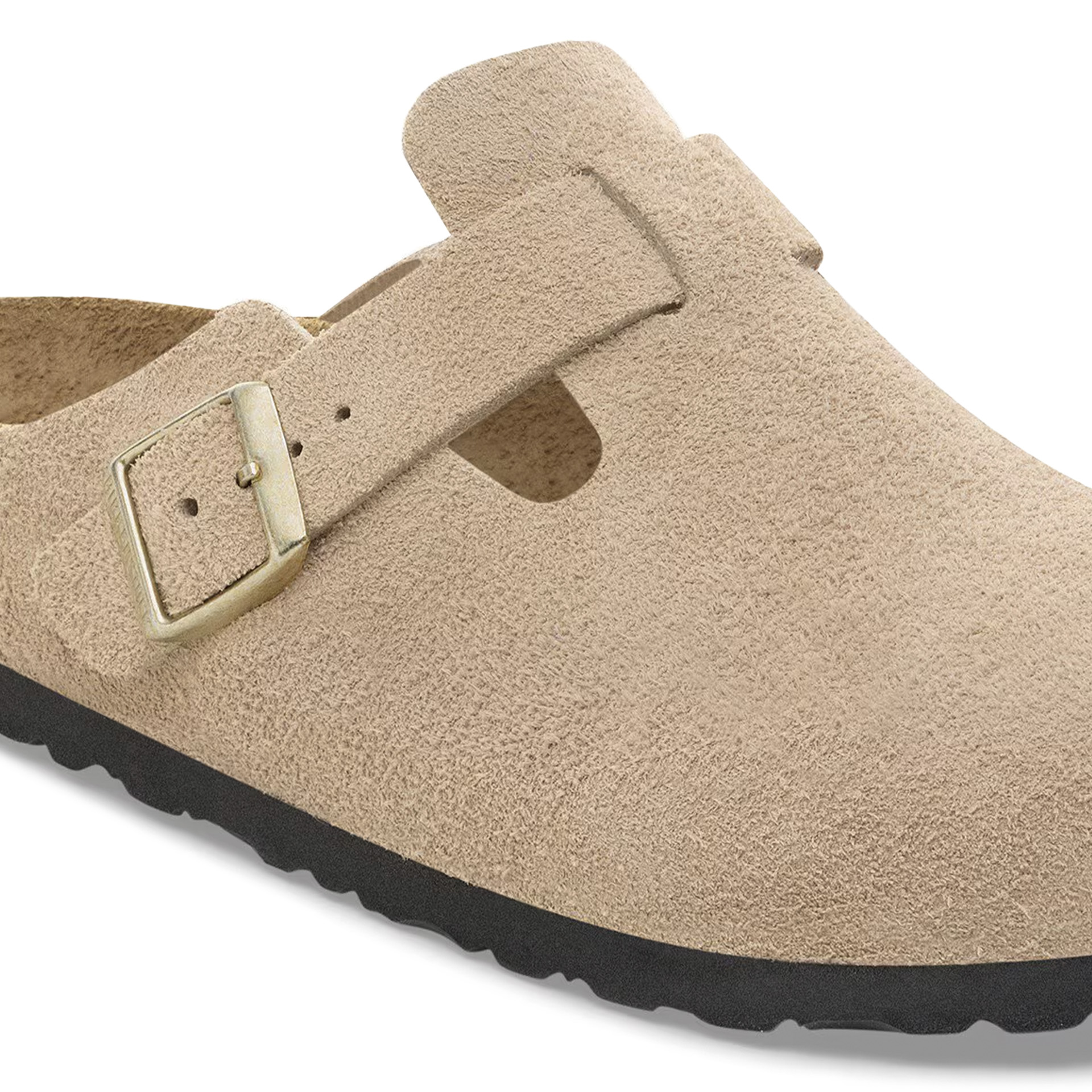 Birkenstock Boston Bs Suede Narrow Fit Leather Sandcastle