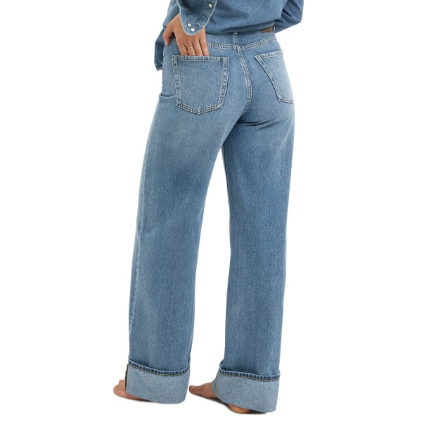 Jjxx Jxtokyo Wide Fold Hw Jeans R254 Dnm Sn Medium Blue Denim