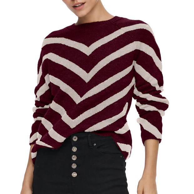 Only  Camisola Eliza  Knt  Zinfandel Whitecap Gray