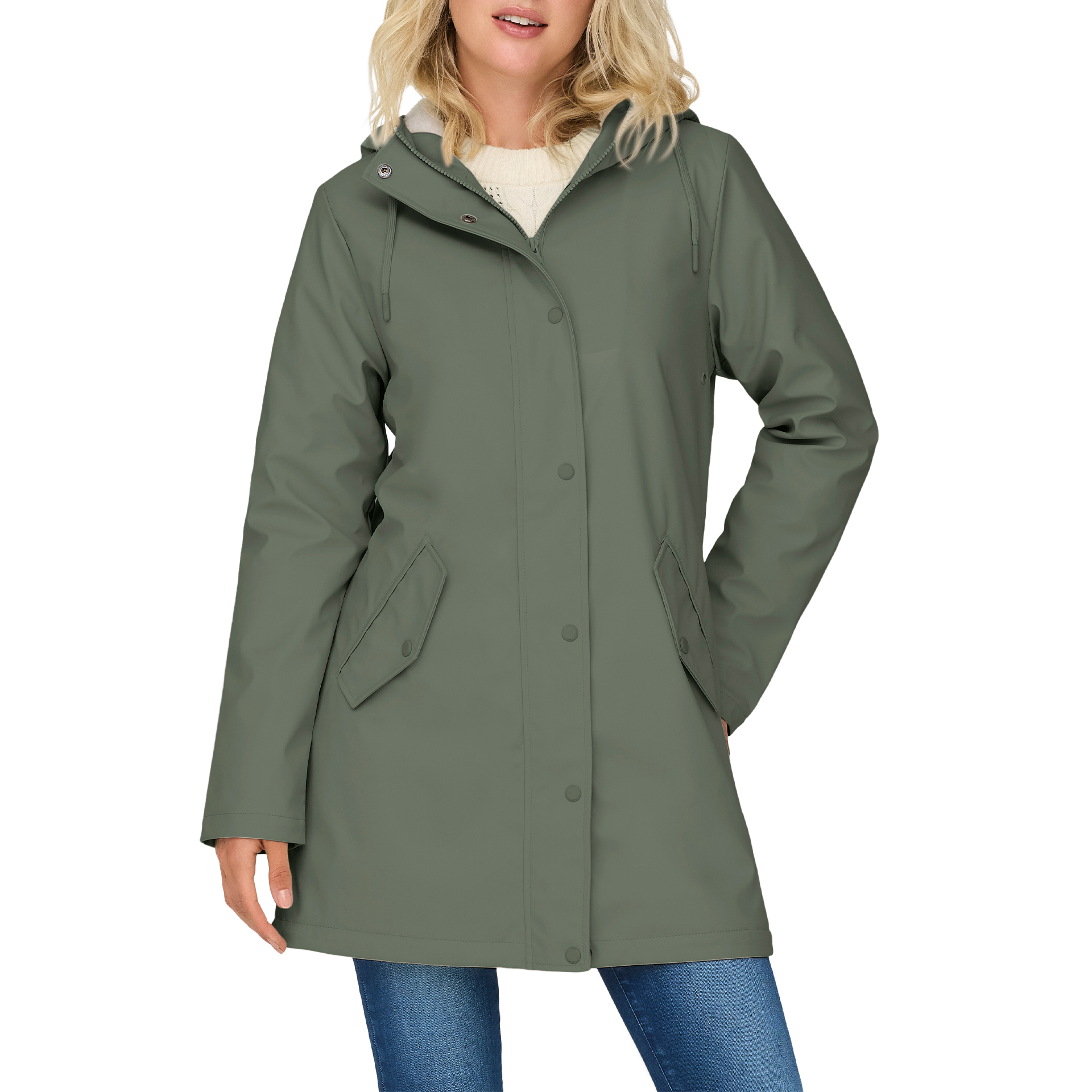 Only Casaco Sally Otw Castor Gray White Teddy