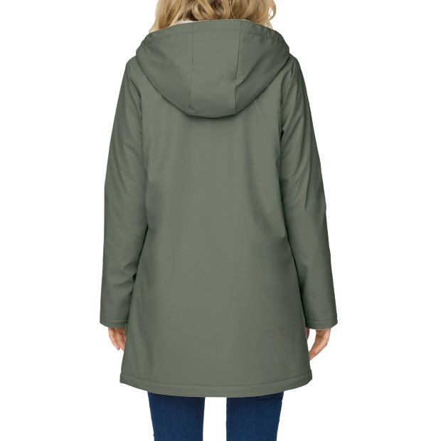 Only  Casaco Sally Otw  Castor Gray White Teddy