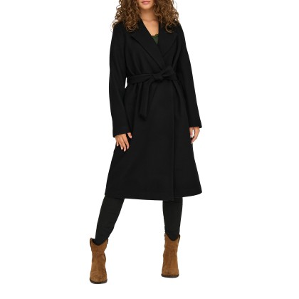 Only  Casaco Alvilda Life Wrap Coat Otw  Black Solid