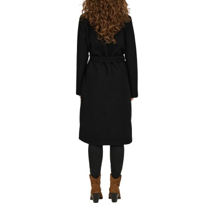 Only  Casaco Alvilda Life Wrap Coat Otw  Black Solid