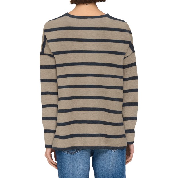 Only Camisola Amalio Life V-Neck Knt Humus Mel/Ombre