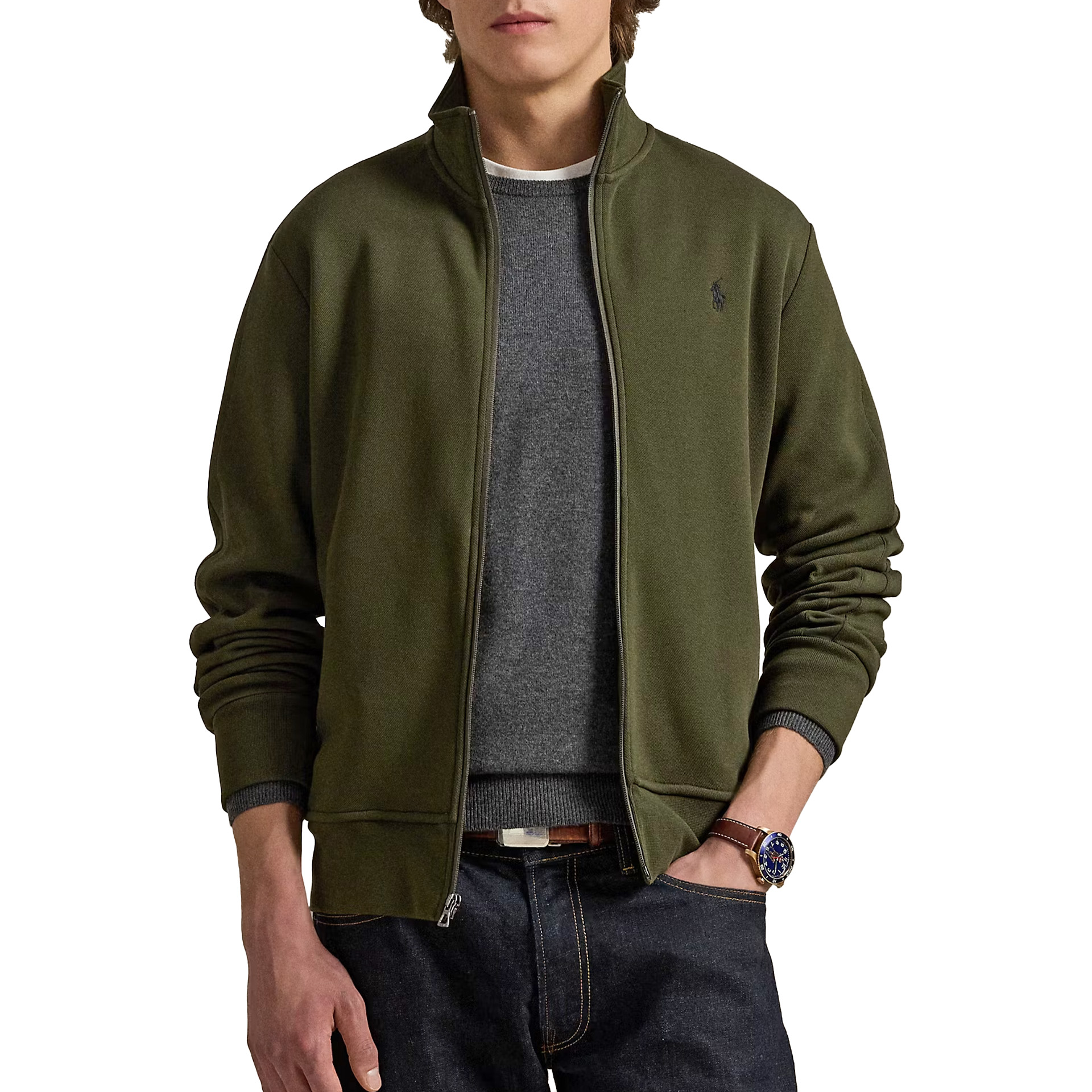 Polo Ralph Lauren Casaco Lt Wt Dbl Knit Tech Dark Green