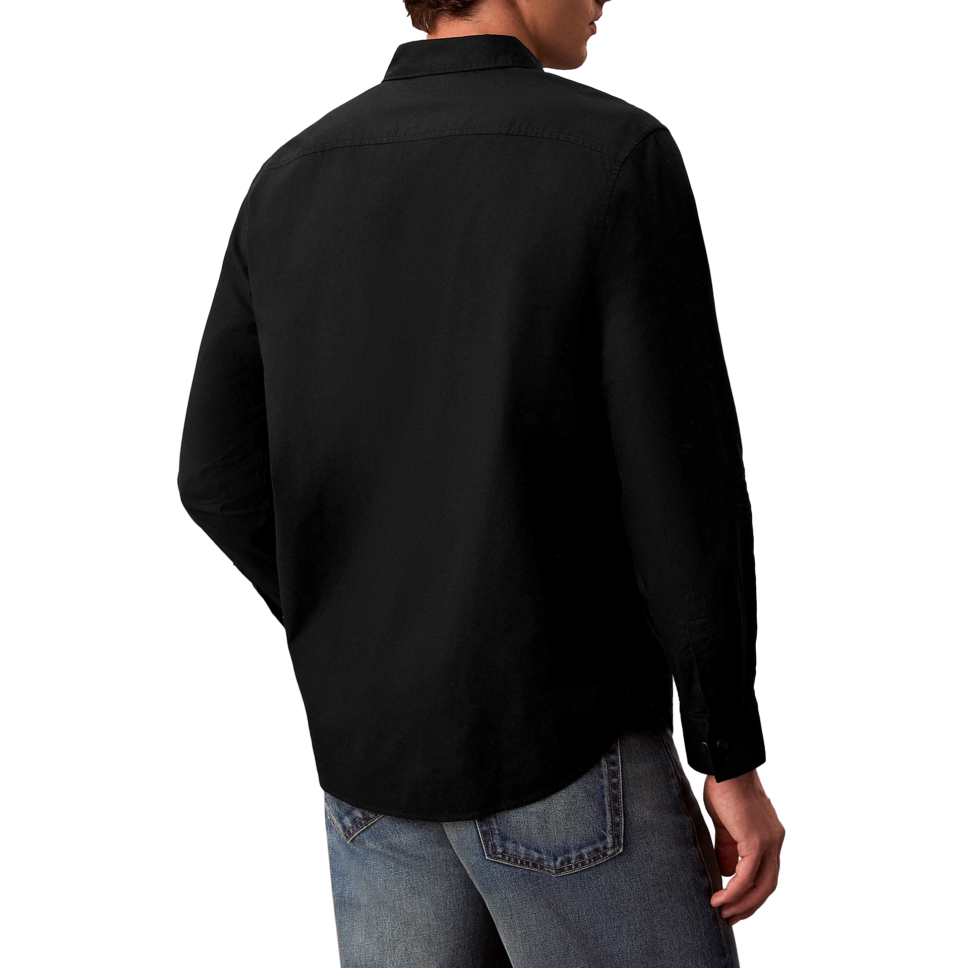 Calvin Klein Camisa Solid Oxford Classic Black