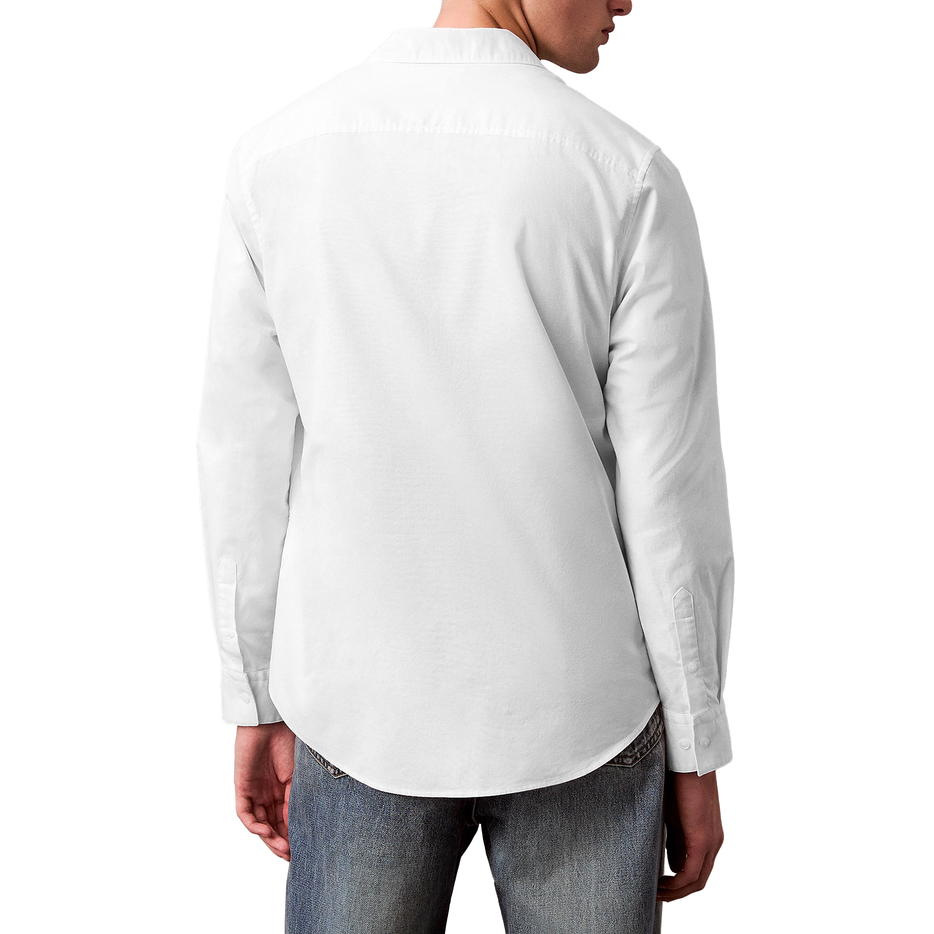 Calvin Klein Camisa Solid Oxford Classic White