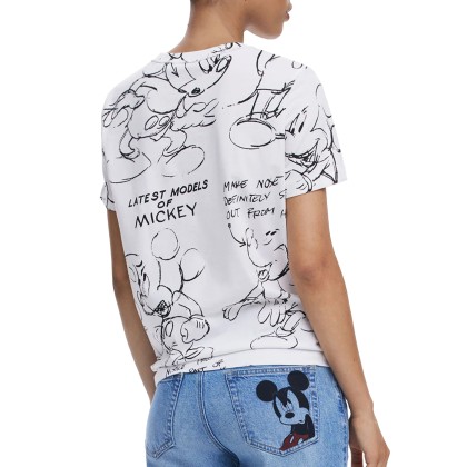 Desigual T-shirt Mickey Sketch Branco Desigual T-shirt Mickey Sketch Branco