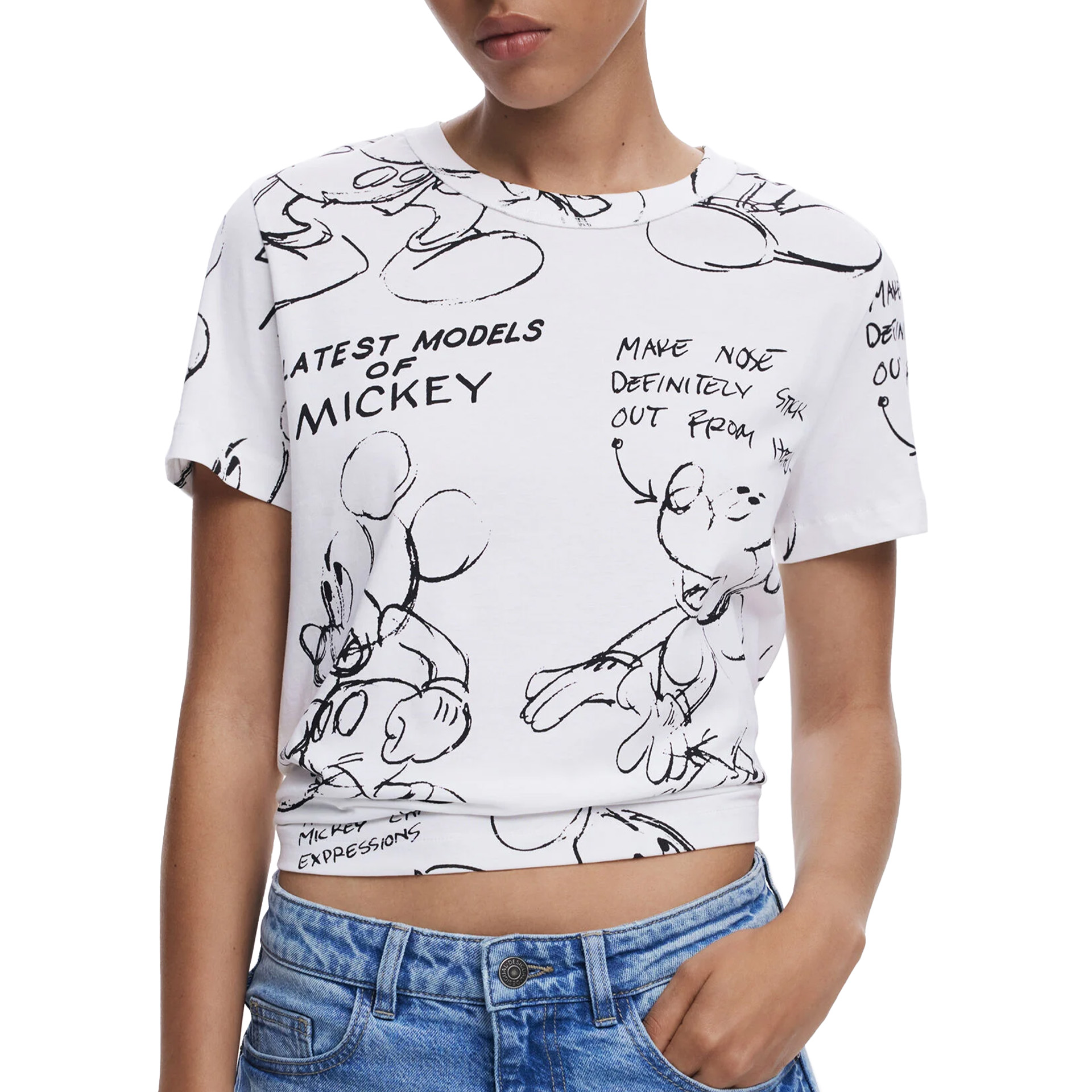 Desigual T-shirt Mickey Sketch Branco