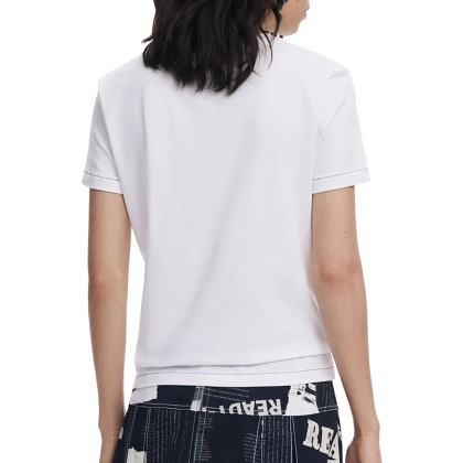 Desigual T-shirt Letter Core Branco Desigual T-shirt Letter Core Branco