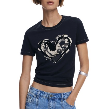 Desigual T-shirt Letter Core Preto
