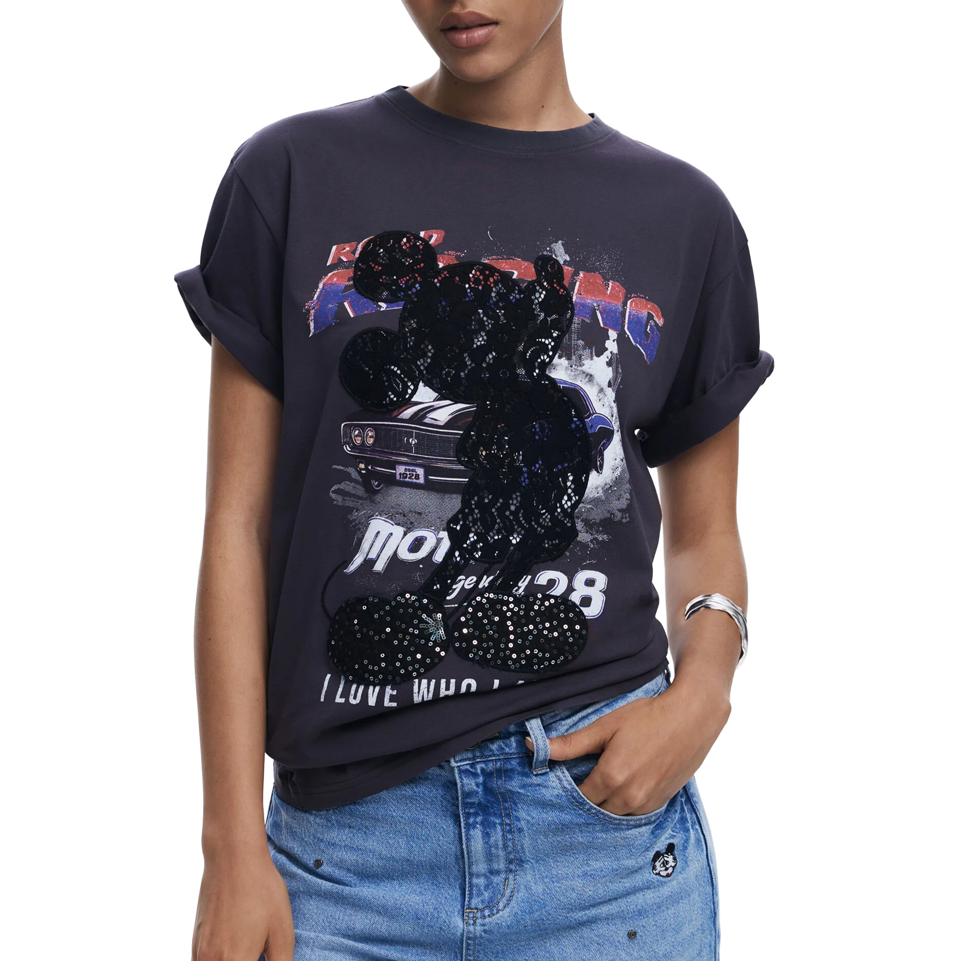 Desigual T-shirt Mickey Lace Preto